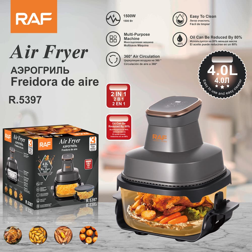 Freidora de Aire de vidrio de 4 litros - RAF R.5397