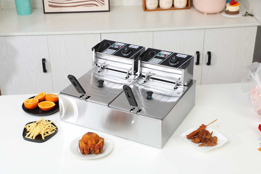 Freidora de Aceite Doble de 12L-2500W BOMA BM-82