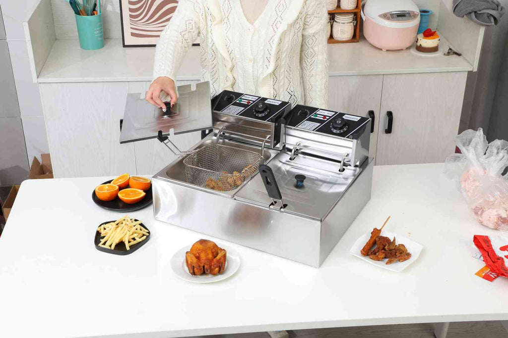 Freidora de Aceite Doble de 12L-2500W BOMA BM-82