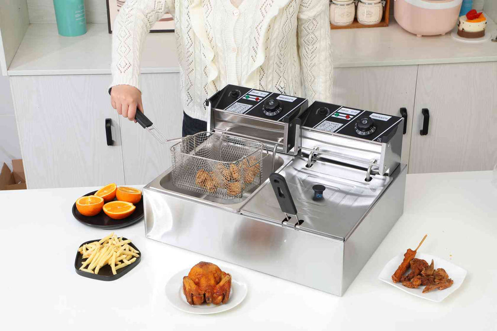 Freidora de Aceite Doble de 12L-2500W BOMA BM-82