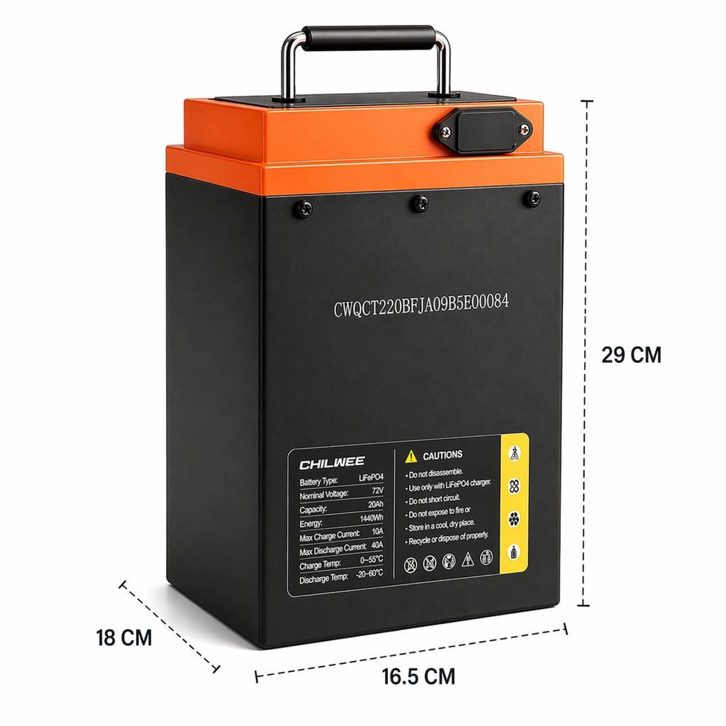 BATERÍA Litio LiFePO4 72V 20Ah PARA MOTO / TRIMOTO ELÉCTRICA