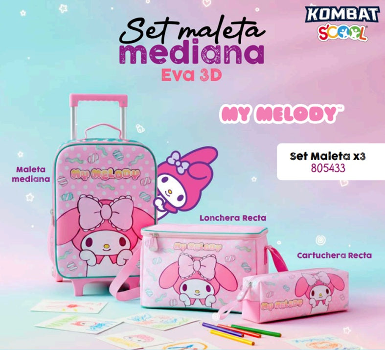 Set Maleta Escolar X3 – Kombat Scool (Oficio / Maleta Grande) | EVA 3D