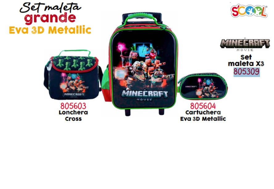 Set Maleta Escolar X3 – Magic Scool (Oficio / Maleta Grande) | EVA 3D