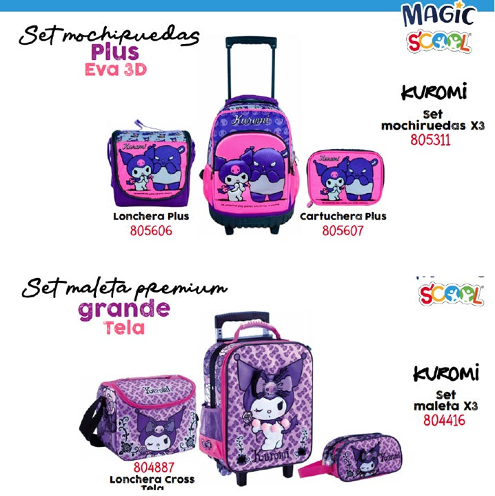 Set Maleta Escolar X3 – Magic Scool (Oficio / Maleta Grande) | EVA 3D