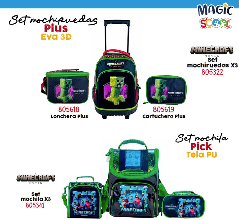 Set Maleta Escolar X3 – Magic Scool (Oficio / Maleta Grande) | EVA 3D