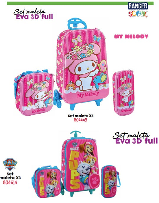 Set Maleta Escolar X3 – Ranger Scool (Oficio / Maleta Grande) | EVA 3D
